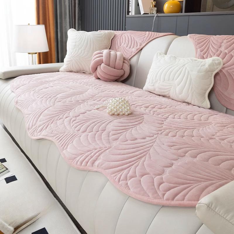 Irregular Shaped Sofa Cushion Four Seasons Universal Non-Slip Winter Short Plush Cushion Leather Sofa Cover Cloth Backrest Towel