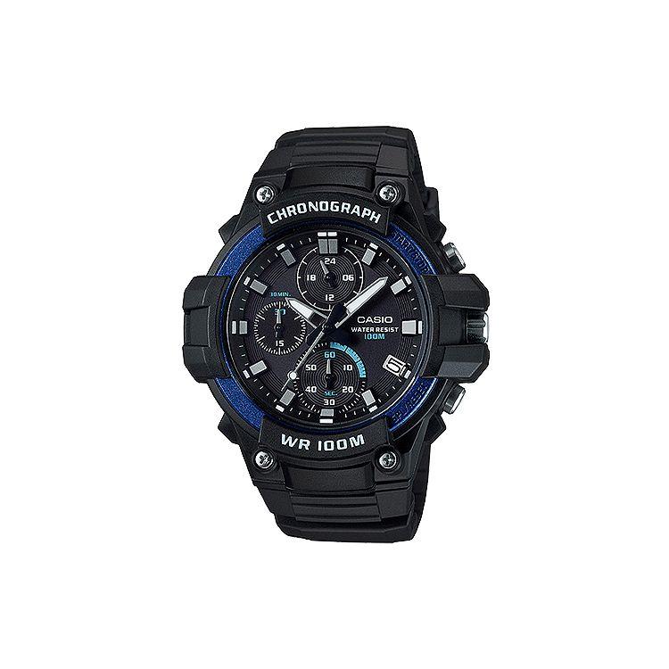 Casio Youth Series Multifunctional Pointer Unicorn Fashion Casual Waterproof Quartz Movement Resin Strap Men watches Black MCW-110H-2A Regular Watch Box,Black Dial