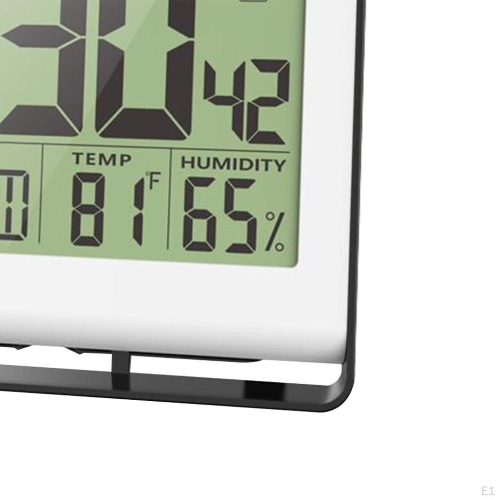 Alarm Clock Hygrometer Snooze Functions Large Display Easy to Read Indoor Temperature Meter