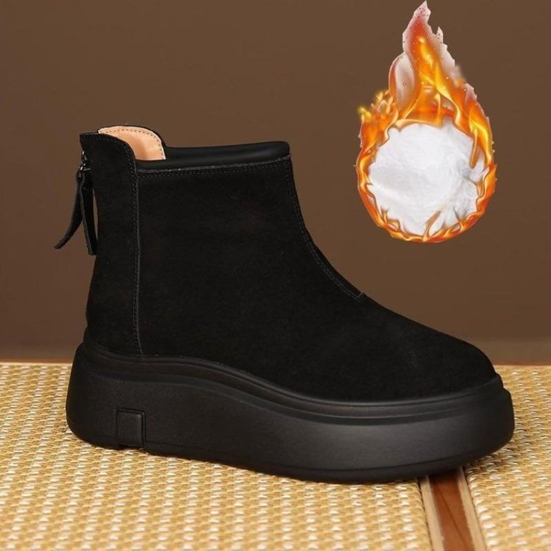 Thick-soled Shoes, Fleece Snow Boots, Short Boots, New Large-headed Sponge Boots for Women