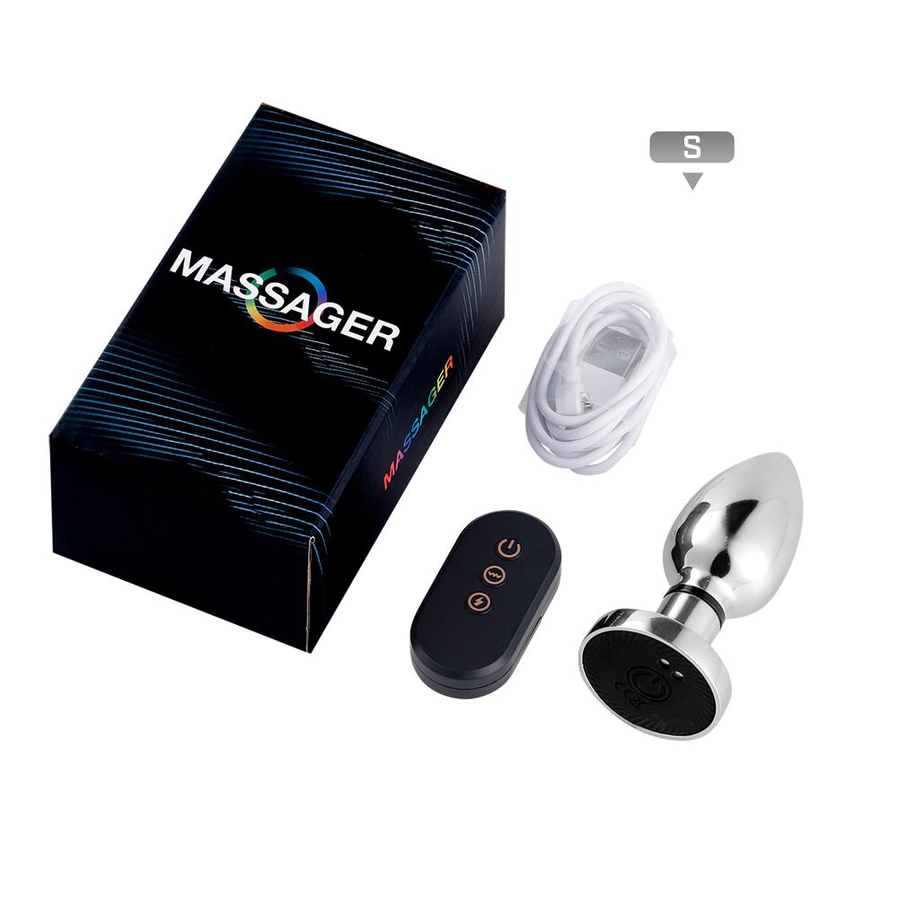 Wireless Remote-controlled Metal Anal Plug Man and Woman Electric Shock Anal Plug Vibrating Anal Plug Butt Plug G-spot Masturbation Passionate Party