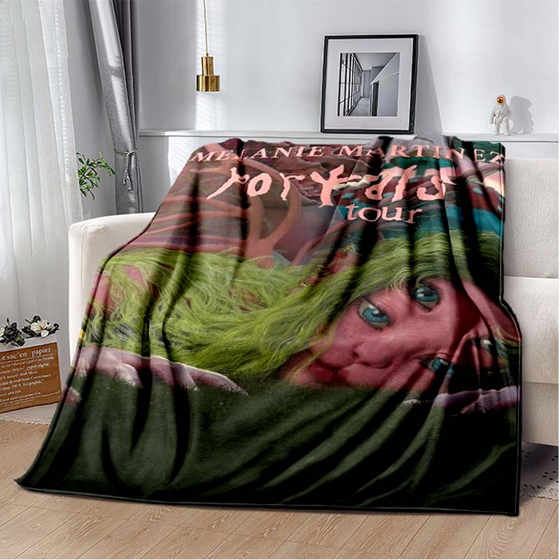 Pink Roses & Typography Print Flannel Blanket, Dark Floral Throw Blanket 80cm x 120cm