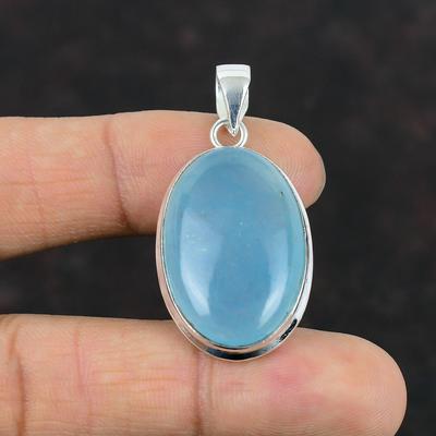 Aquamarine Gemstone Pendant Handmade Dainty Jewelry 925 Sterling Silver Pendant Elegant Pendant Natural Aquamarine Jewelry Engagement Gifts