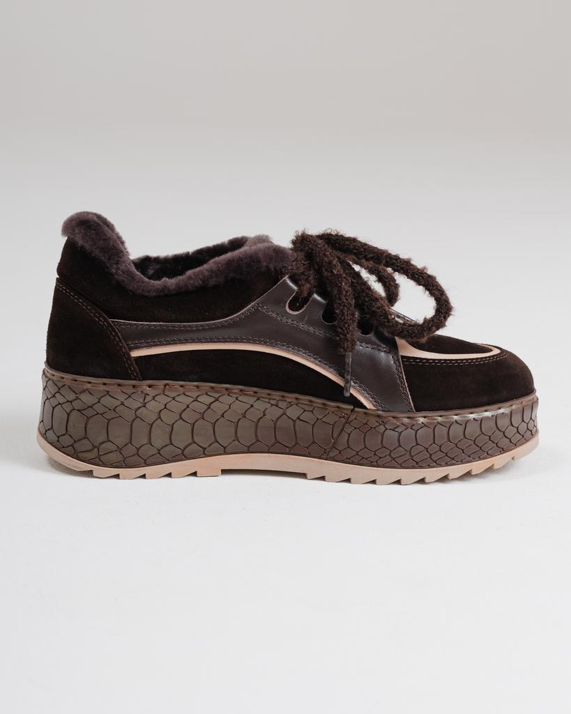 Winter Sneakers Krula 7322594 36 Chocolate Leather Suede Fur