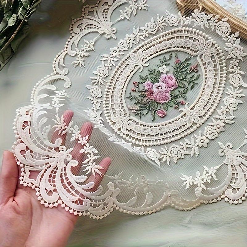 Vintage Französische Spitze Tischset Elegant Handbestickt, Geeignet für Heim Esszimmer Dekoration