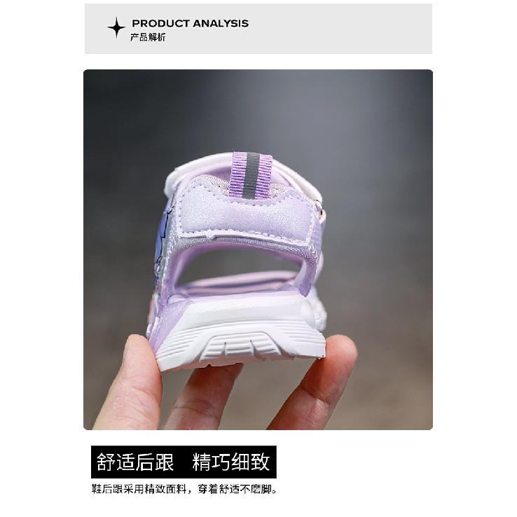 Summer New Girls' My Melody Princess Sandals Children's Kuromi Velcro Glowing Student Beach Shoes