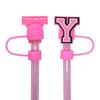 1PC Pink Letter PVC Straw Covers Cap Compatible For Most 30&40Oz Cup 10mm Straw Toppers Reusable Splash Proof Straw Caps