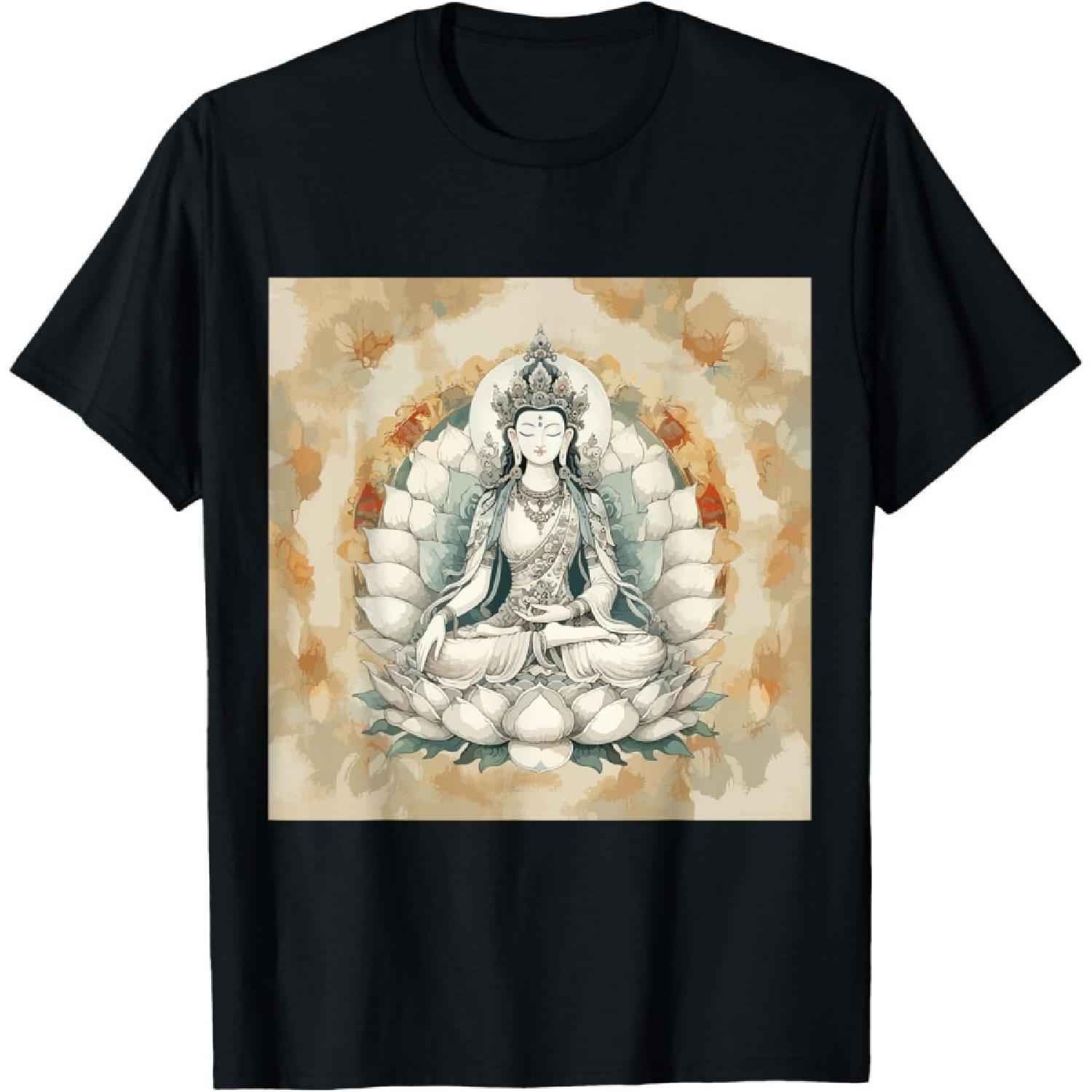 White Tara Tibetan Buddhism Goddess Ancient Deity T-Shirt S