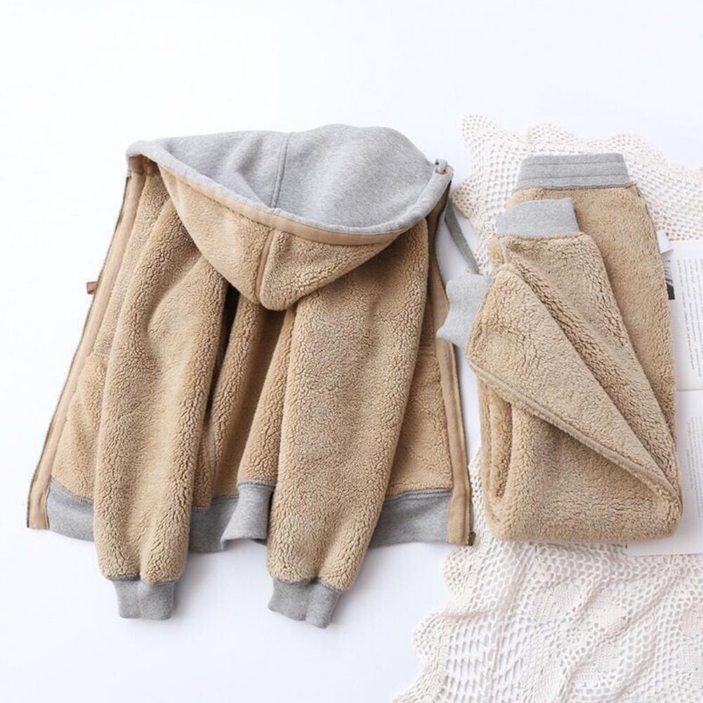 Tuta da ginnastica da donna Autunno e Inverno Calda Manica Lunga Spessa Felpa con Cappuccio Cappotto Pantaloni Jogger Abbigliamento Sportivo Set Due Pezzi