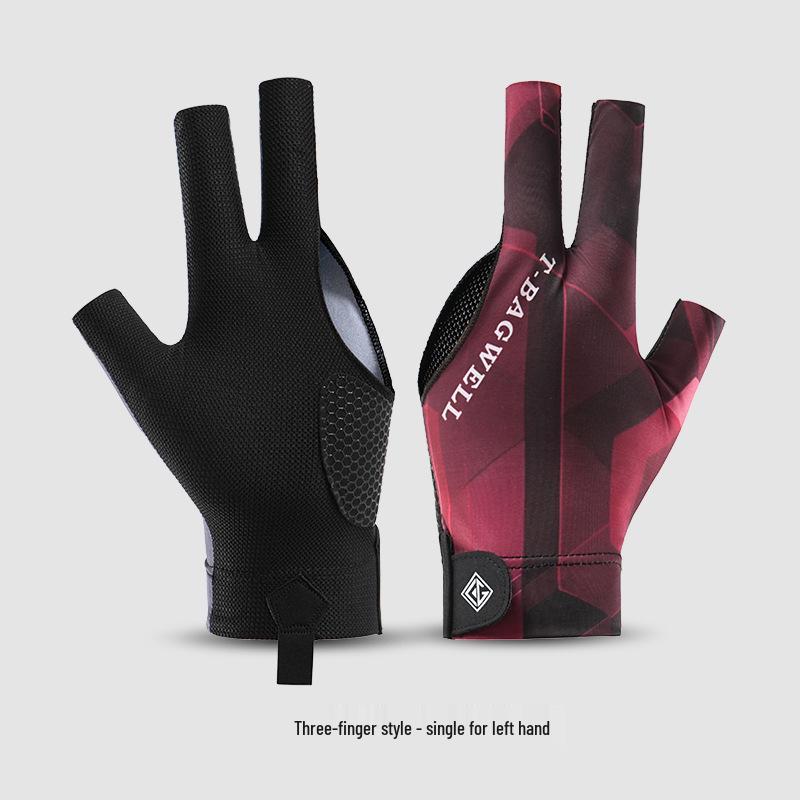 Billiard 3-Finger Fingerless Gloves: Thin, Breathable, Sweat-Wicking, Anti-Slip Snooker Pool Gloves, Single Full-Finger Pack.