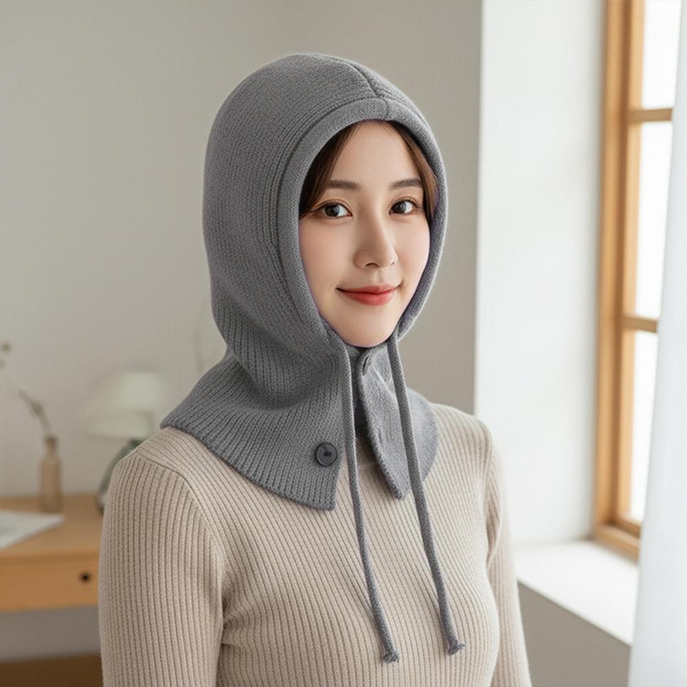 New Windproof Knitted Hat Thermal Insulation Neck Protection Knitted Balaclava Hat Beanie Cap Winter