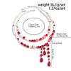 IngeSight.Z Goth Rotblutmuster Imitation Perlen Quaste Anhänger Halskette Damen Exquisiter Kristallperlen Choker Halloween Schmuck