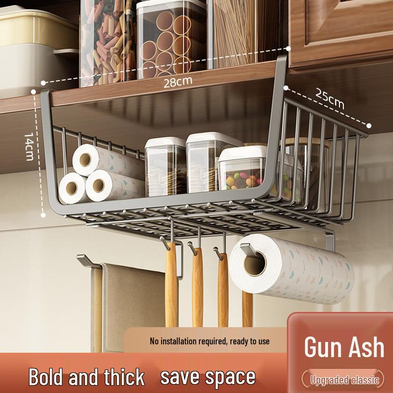 Under-Table Hanging Storage Rack for Kitchen and Dormitory
