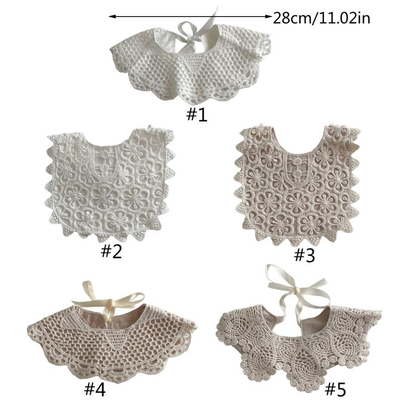 Baby Burping Cloth Fashionable False Collar Bib Detachable Hollowed Out Female Girls Scarf Infants Saliva Towel