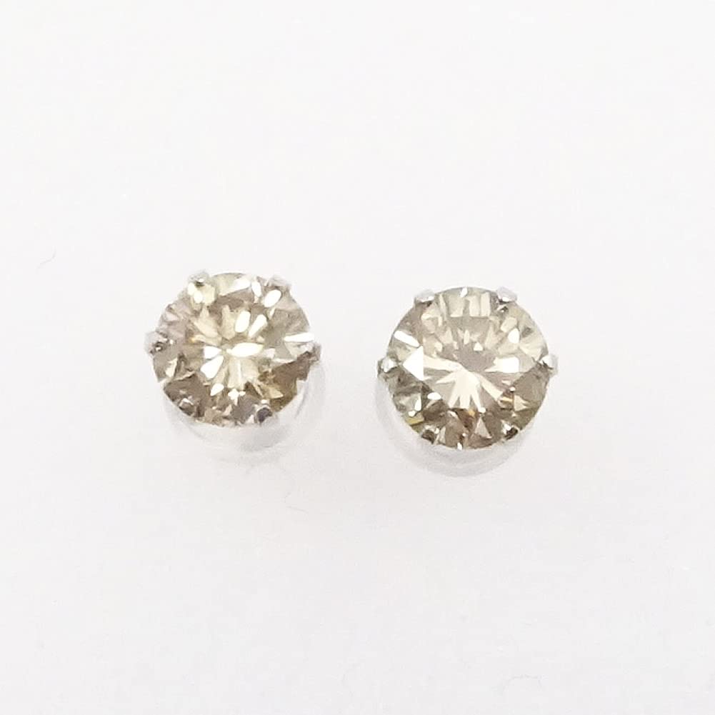 And Me Jewelry Pt Platinum Diamond Earrings Total Carat Carat Light Brown Clear Certificate of Authenticity Card Included 7159 [You Box] 1.0 SI-2 /