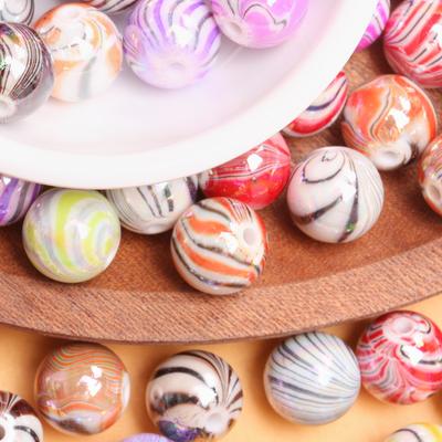 Home Party Supplies 20/10/5 Stück Anhänger in gemischten Farben 10/12/14 mm DIY Zubehör Streifen AB Halskette Armband zur Schmuckherstellung Acryl Lose Perlen