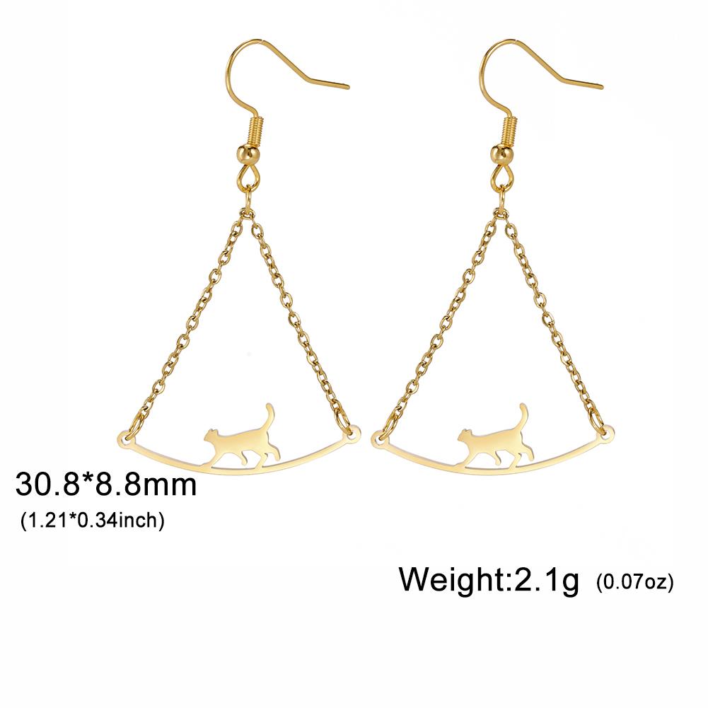 Cazador Cute Animal Cat Women's Earrings 2025 Trend Drop Earrings for Teens Girls Stainless Steel Jewelry Party Birthday Gift
