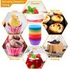 6 Stück Wiederverwendbare Silikon-Cupcake-Form Weihnachtsgeschenk Cupcake-Werkzeug Backform Backen Silikon-Muffin-Form für DIY in zufälliger Farbe