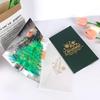 3D Christmas Handmade Cards Glitter Christmas Tree Pop up Greeting Blessing Postcards with Lay Flat Display Widget&envelopes Decoration