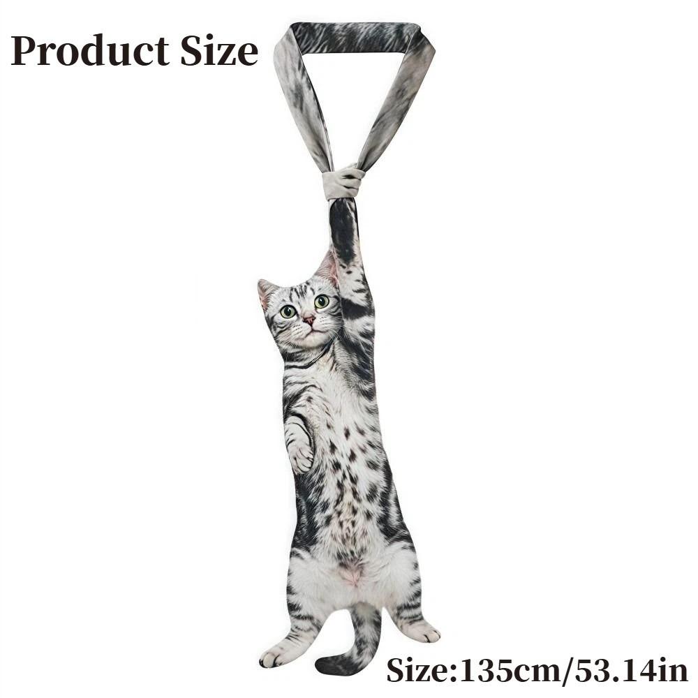 3D Cat Cat-shaped Unisex's Tie Animal Pattern Novelty Kitten Necktie Lifelike Satin Fabric Creative Neck Tie For Party Wedding