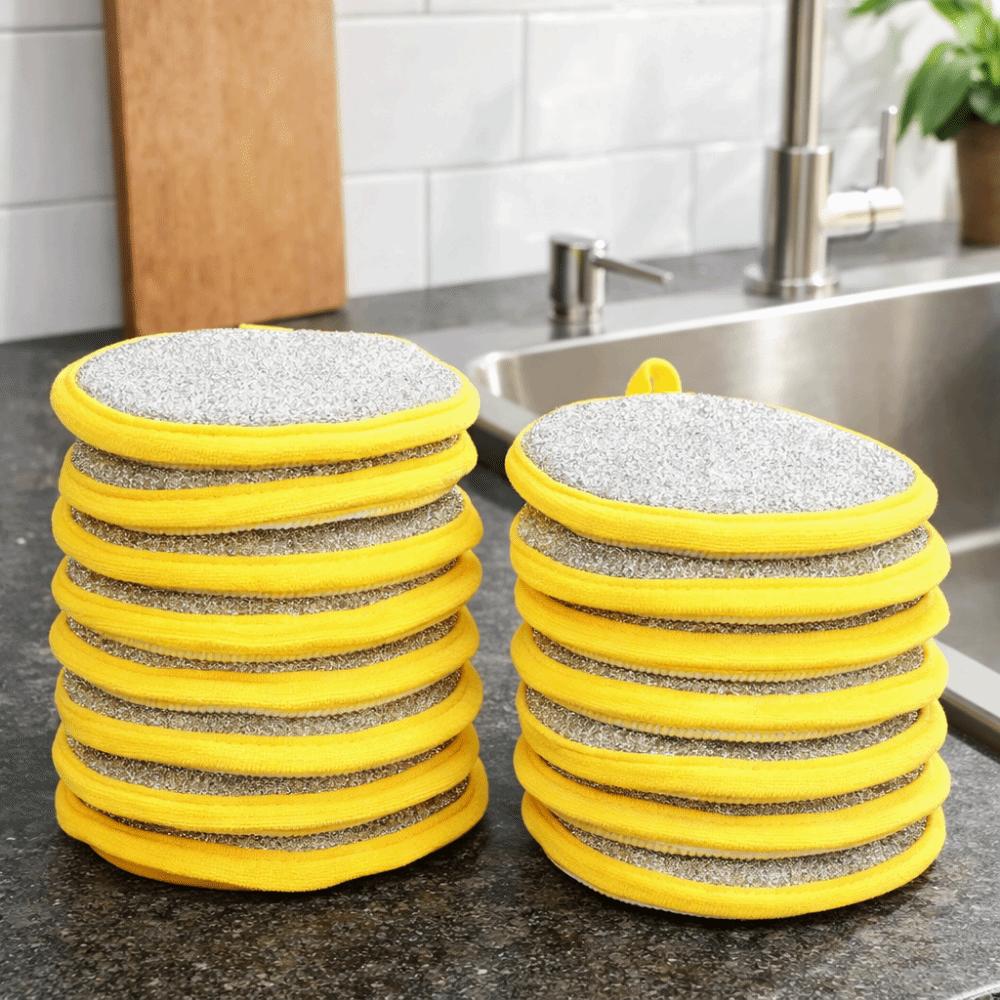 10PCS Double Side Kitchen Cleaning Sponges Reusable Dish Wash Sponges  Pot Cleaning
