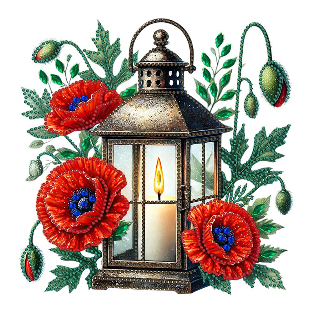 2D Flat Print Flower Night Light DIY Desktop Diamond Art Kits Diamond Painting Desktop Ornaments Kit Bedroom Table Decoration