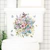Birds Flowers Butterfly Toilet Seat Lid Stickers Self-Adhesive Bathroom Wall Sticker Floral, Birds, Butterfly Toilet Seat Decals DIY Removable