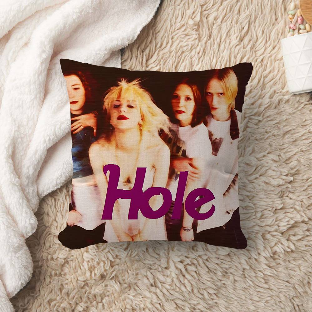 Alternative Rock Band H-Hole Cushion Cover Car Throw Pillow Case For Sofa Car Christmas Gift 40X40Cm 45X45Cm