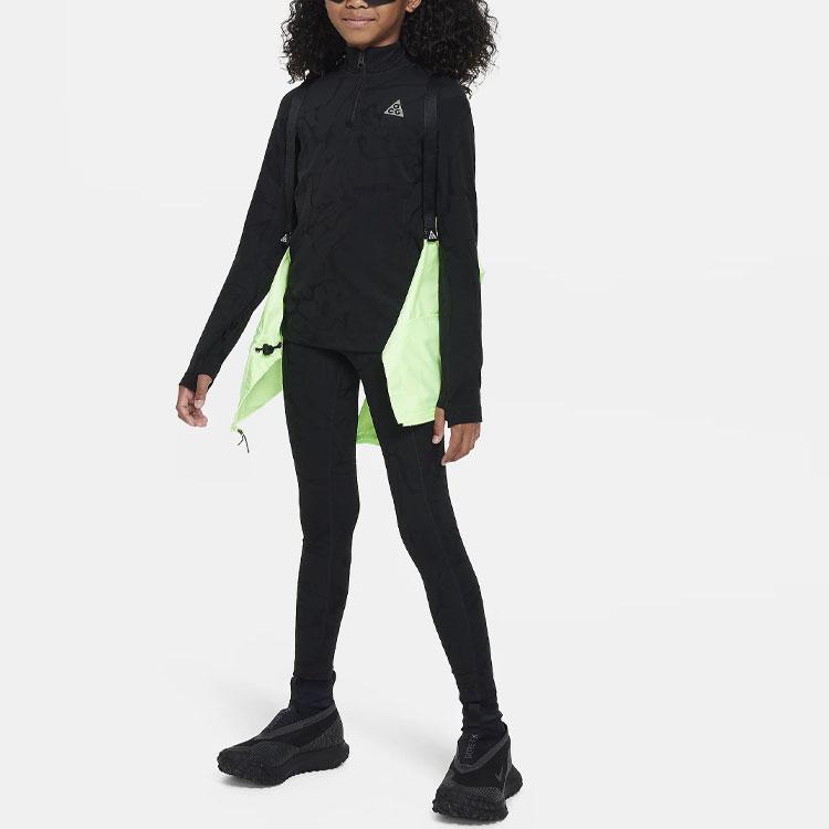 Nike ACG Therma-FIT All Over Print Long Sleeve T-Shirt Kids Tops Black FD2871-010