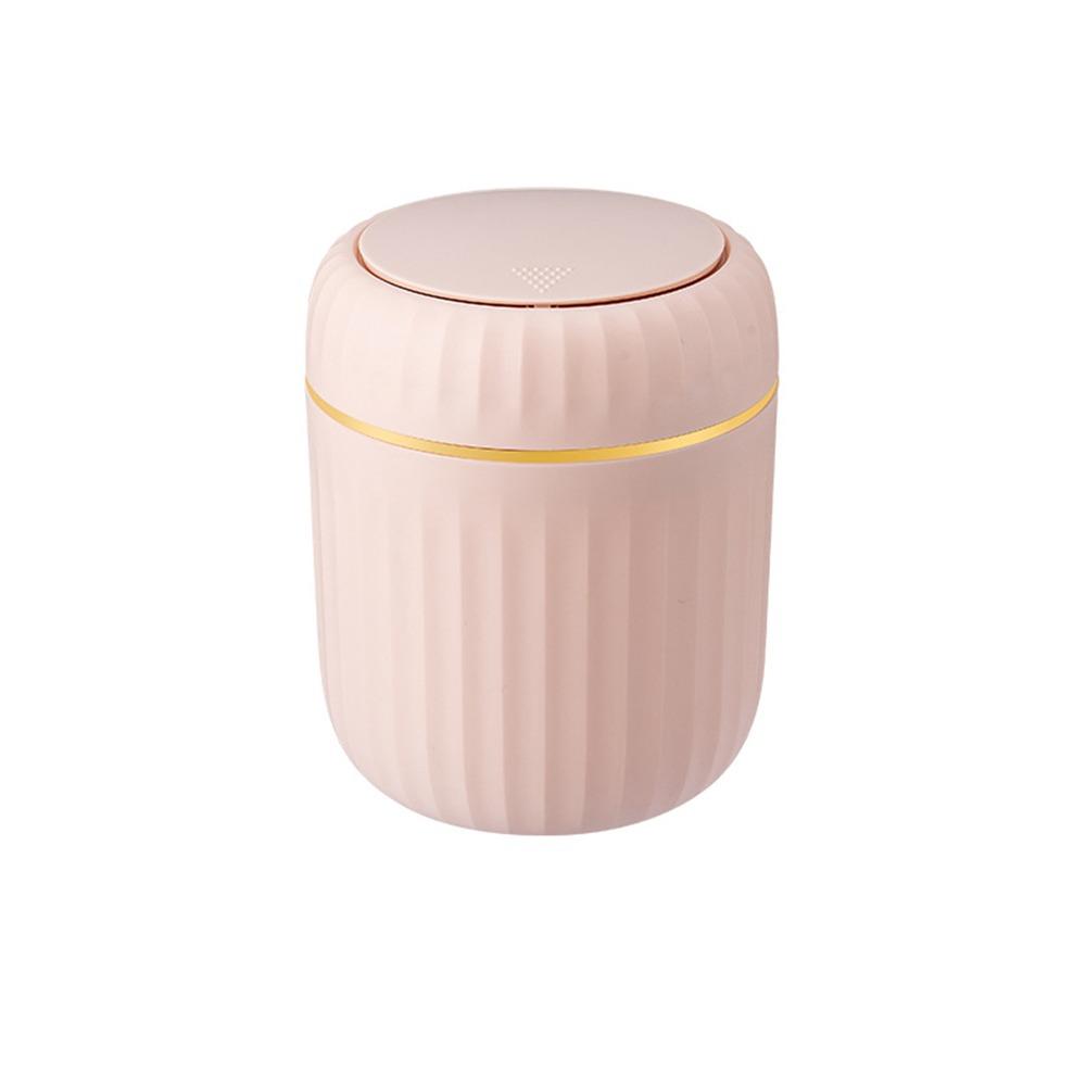 Round/Triangle Small Trash Can with Lid Non-slip Plastic Waste Bin Garbage Organizer  Car