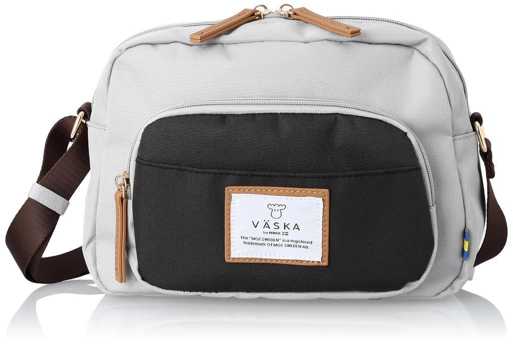 VASKA by Veska Shoulder Bag for Zipper Horizontal Shoulder Gray [Mozu] Women, Crossbody, Small, Lightweight, Pocket, Bag, Bag, VM-6173,