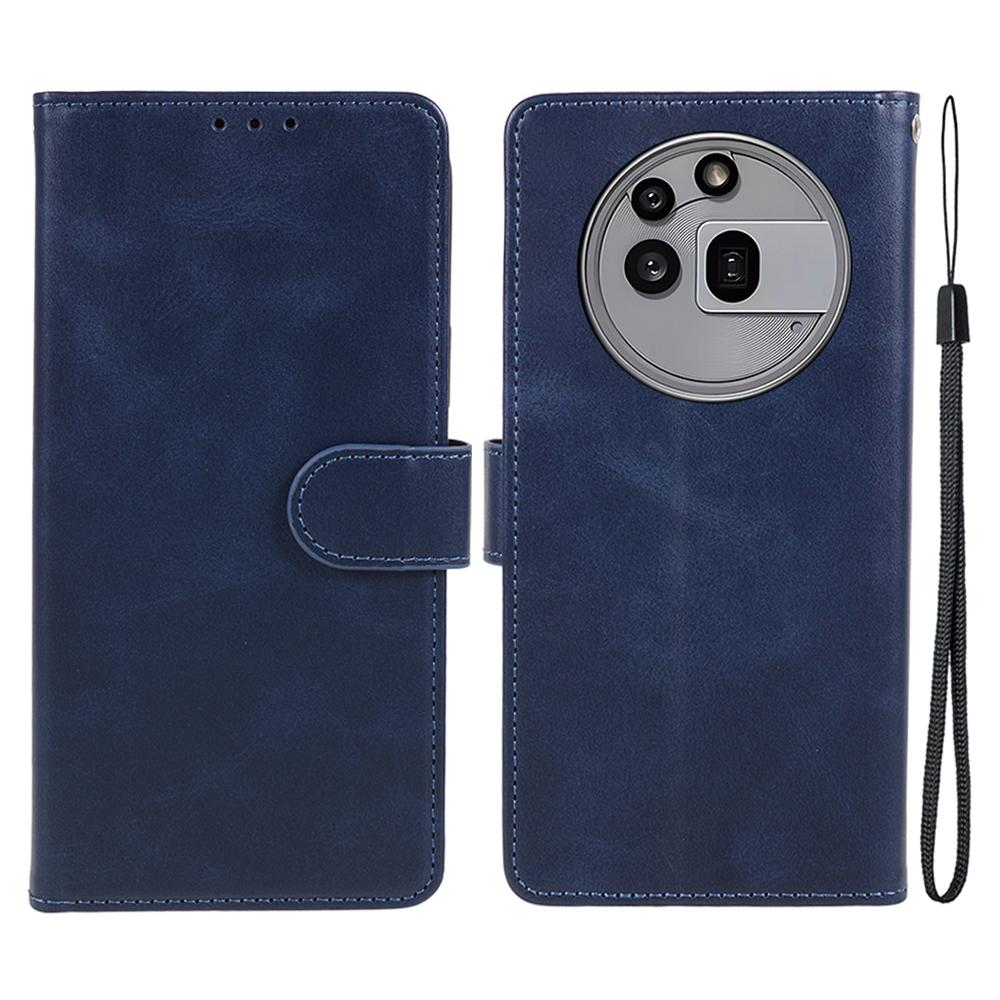 

Ні за що Телефон (3а) Про чохол PU Шкіряний Гаманець Захисний Чохол для Телефону Текстура Теляти Blue