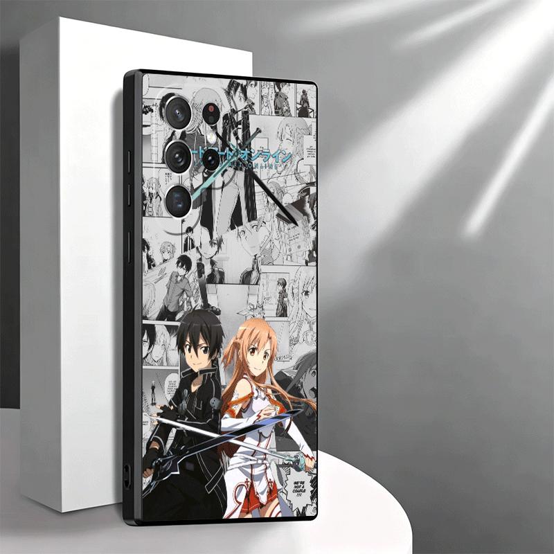 S-Sword O-Online SAO Anime Soft Phone Case for Samsung Galaxy S26 S25 Edge S24 Ultra S23 Plus S22 S21 FE S20 Black Cover Back Sh