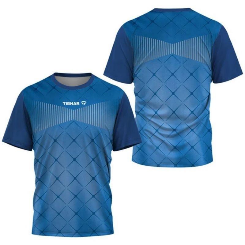 New fashionable men's outdoor sports table tennis short sleeved top lightweight breathable quick drying men's tennis T-shirt
