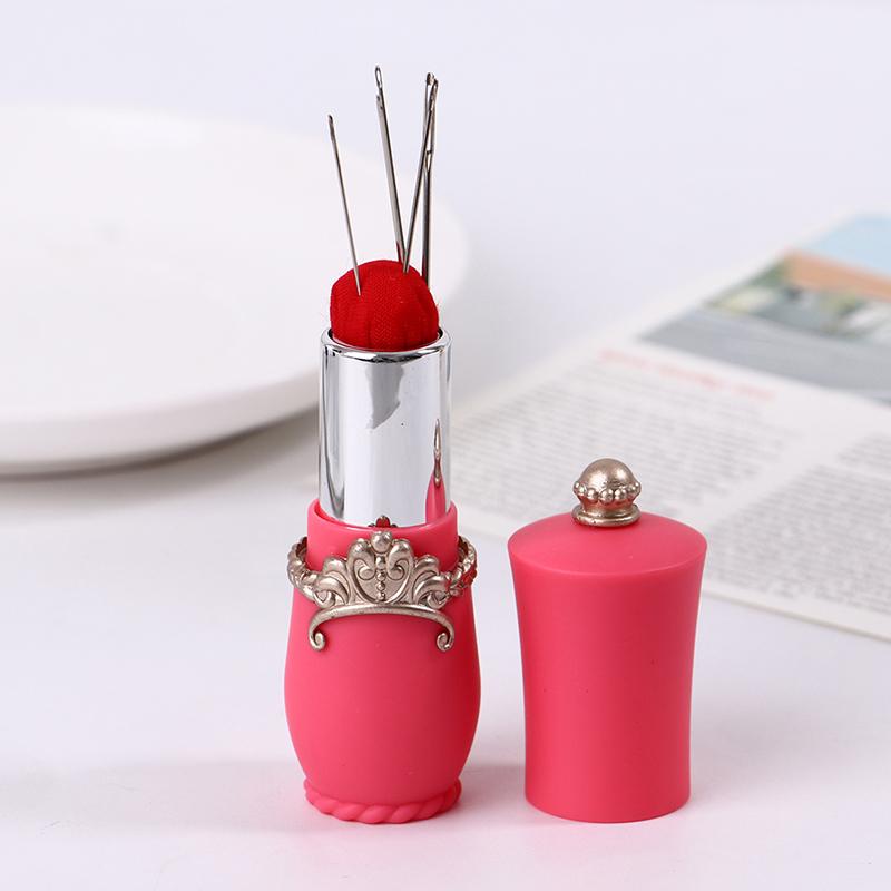 Buy Craft Lipstick Shaped Needles Pin Cushion With 5 Sewing Needles