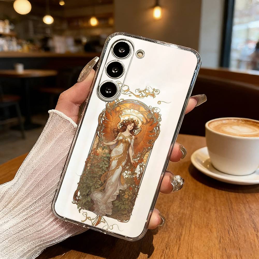 ART A-Alphonse M-Mucha Phone Case For Samsung S25,S24,S21,S22,S23,S30,Ultra,S20,Plus,Fe,Lite Transparent Cover Samsung S22ULTRA5G