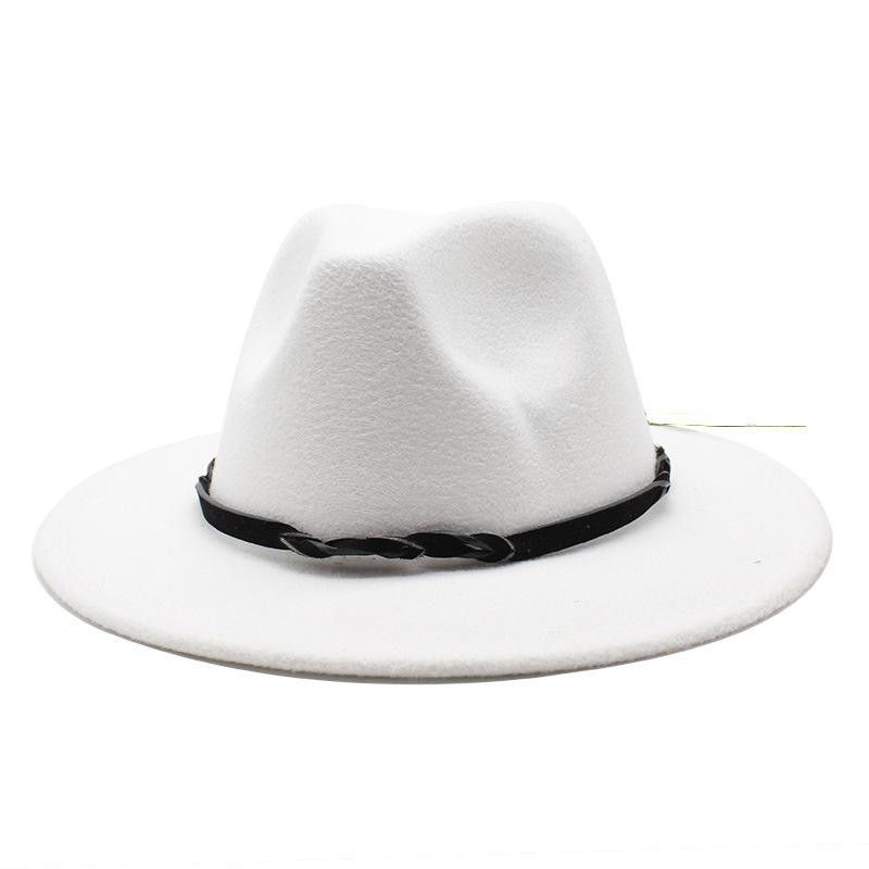Seasonal Big Eaves Hat Flat Edge Top Hat Men'S And Women'S Woolen Jazz Hat Lmn172