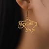 LIKGREAT Ukraine Map Dangle Earrings Fashion Hollow Ukraine Drop Earrings Ethnic Patriotic Exaggerate Earrings for Women Gifts
