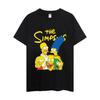 MINISO  The Simpsons T Shirt Men Couple Combination Clothes Short Sleeve Collar Fashion Woman Cotton