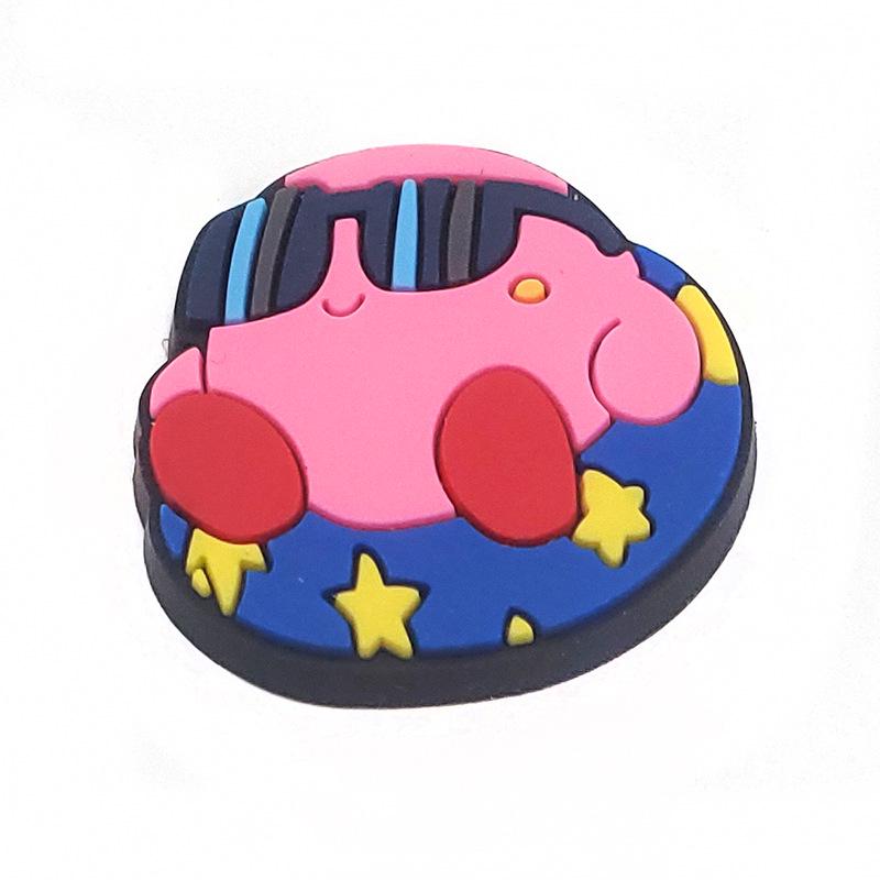 Детские милые розовые клоги Kirby с пряжками-цветочками - Декоративные, съемные аксессуары для садовой обуви
