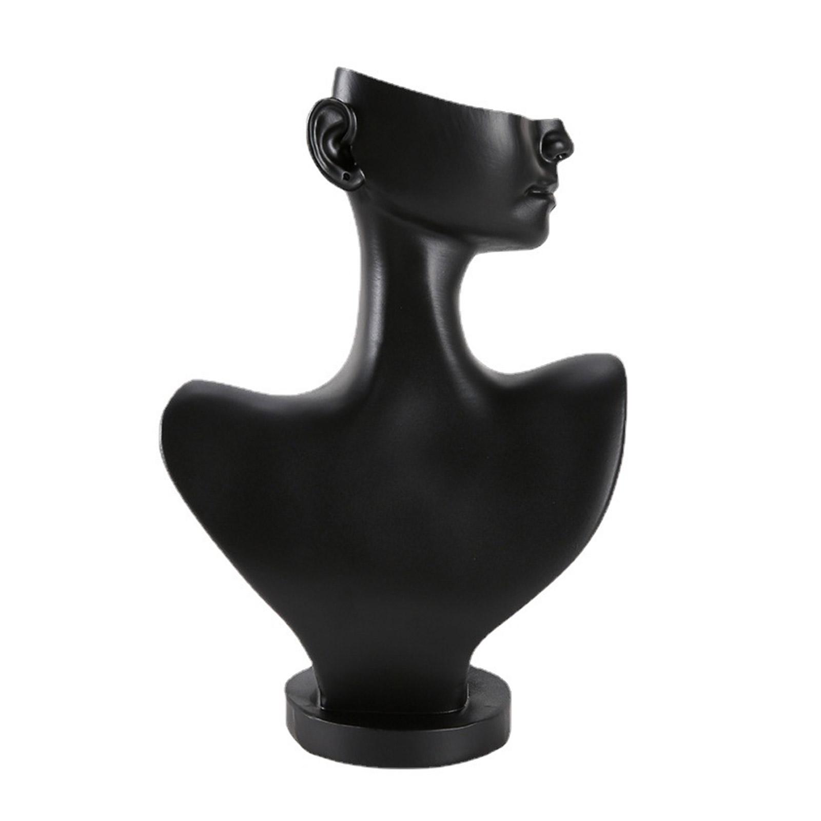 

Mannequin Jewelry Display Stand Bust Holder Necklace Earring Organizer Resin Jewelry Stand for Show Selling Easy to Use чорний