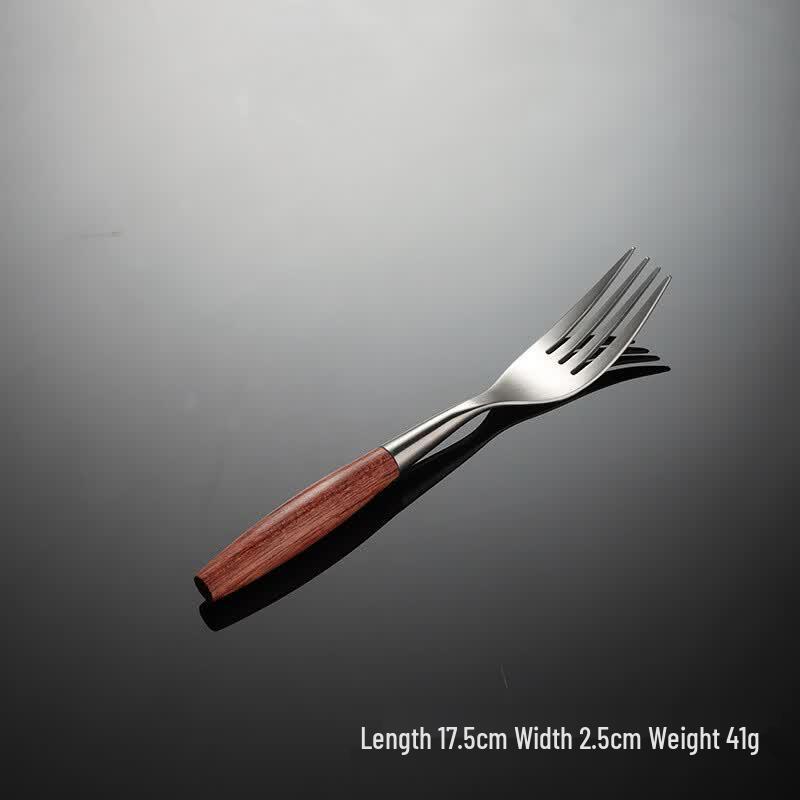 

Qianxing Elegant Rosewood Handle Tea Fork Set