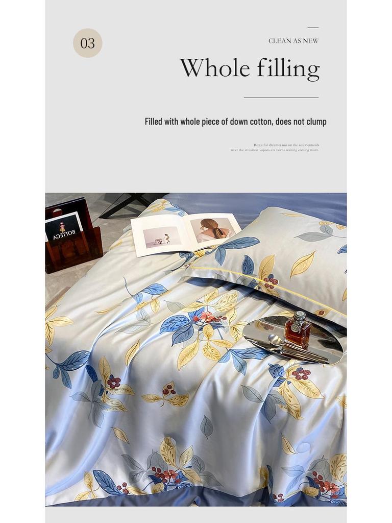 Washable Tencel Summer Quilt Set: Single & Double, Air Conditioning, Machine-Washable, Cool & Thin for Spring & Summer