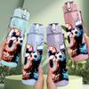 1PC Abstract Number Sixty Seven Art 750ml Color Plastic Sports Water Bottle Leakproof Flip Straw Lid Suitable for Sports Office Home Use