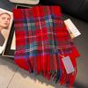 Classic Large Plaid Scarf For Men And Women Couples Korean Style Versatile Warm Neck Scarf Fashionable Gift