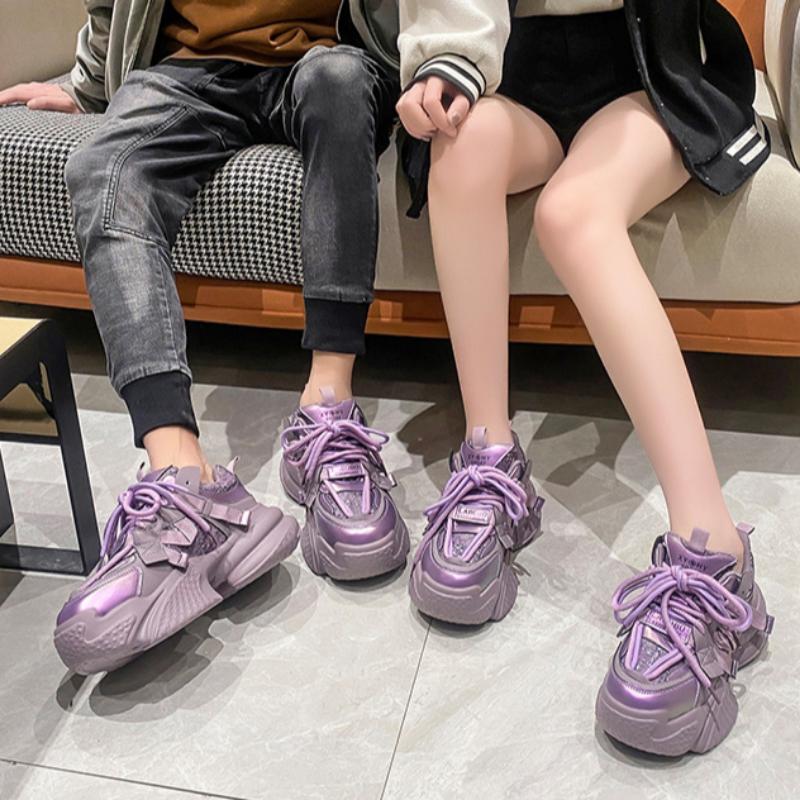 Women's Autumn and Winter Soft-soled Dad Shoes Lightweight Thick-soled Height-enhancing Casual Sports Shoes