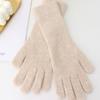 LALA rabbit fur knit wrist gloves