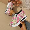 Fashion Women Sneakers Slip On Casual Comfy Shoes for Woman Floral Mesh Platform Wedges Sneakers Women Designer Shoes Zapatos De Mujer