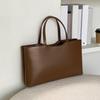 Solid Color Minimalist Handbag Women's Large Capacity Casual Commuter Bag Retro French Elegant Shoulder Bag Magnetic Design