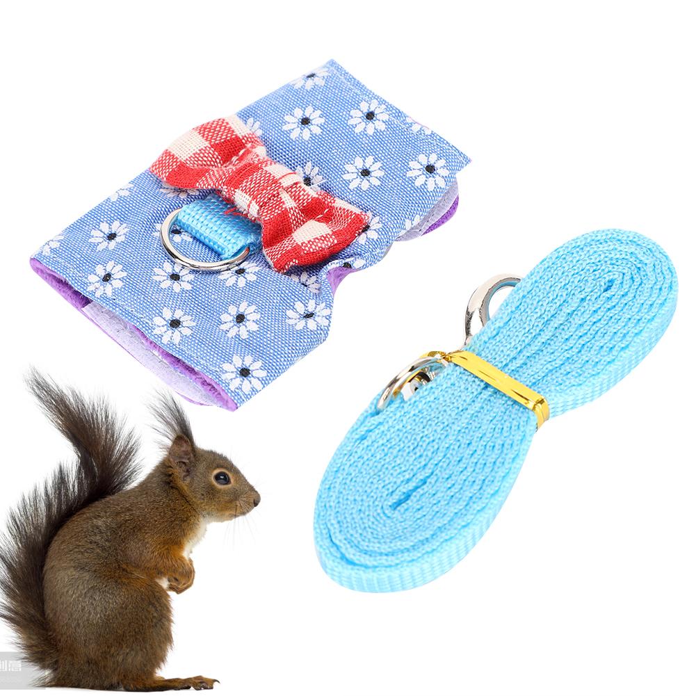 Small Animal Pet Leash Harness Set Breathable Chest Strap Traction Rope for Bunny Hamster Guinea PigXS